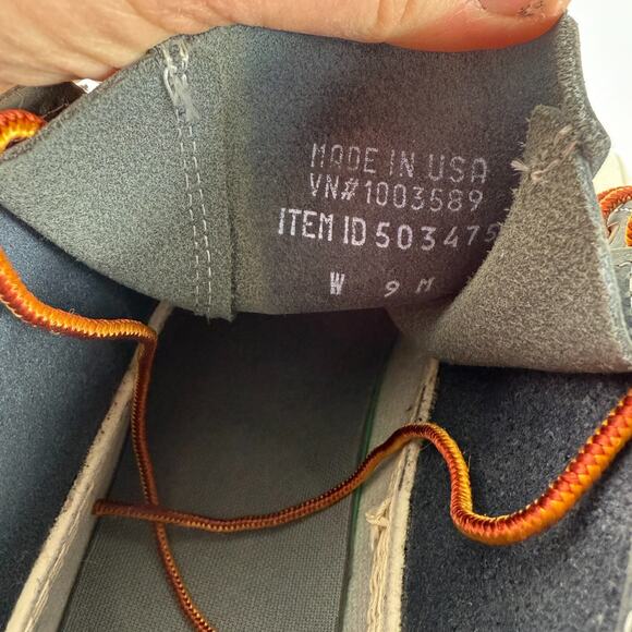 L.L. Bean Ankle Duck Boots Women's 9 Ivory Gray Leather Lace Up Round Toe Casual - Picture 9 of 10